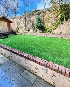 Artificial Grass back garden installation