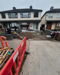 Concrete driveway excavation